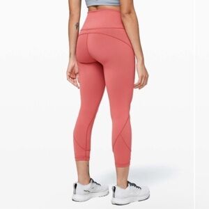 Lululemon In Movement 7/8 Leggings Everlux Fabric Rustic Coral Size 6 Women’s